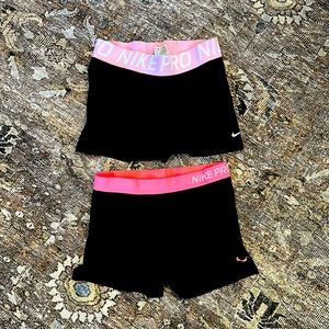 2 Pairs Nike Pro Spandex Shorts